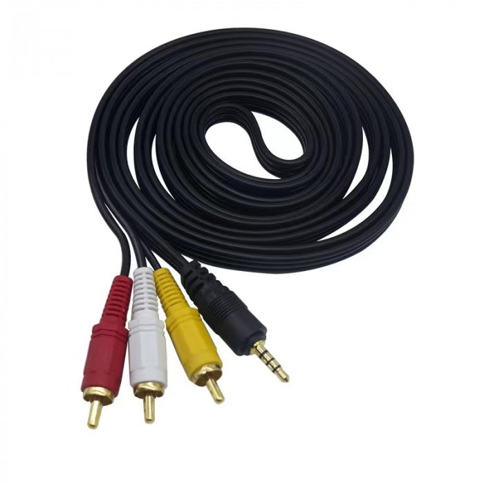 3ft Black RCA Composite Cable - Premium Audio Video Cable For Home Theater & Entertainment Systems