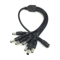 DC Power Splitter Cable For Camera 12v 1 Female to 8 Way Male 