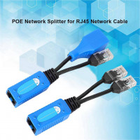 2 Pcs RJ45 Splitter Combine POE Kit Power Adapt Cable Connectors