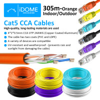 CAT5e UTP Networking Ethernet Data Cable (ORANGE) CCA-300M