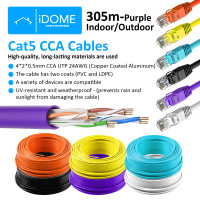 CAT5e UTP Networking Ethernet Data Cable SMOKE PROOF (PURPLE) CCA-300M
