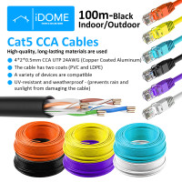 CAT5e UTP Networking Ethernet Data Cable WATERPROOF (BLACK) CCA-100M