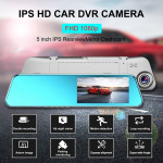 iDOME 5" IPS Mirror Dash Cam 5mp FHD Dual Lens Car DVR Camera Front and Rear uk